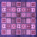 Square Machine Washable Abstract Purple Modern Area Rugs, wshabs647pur