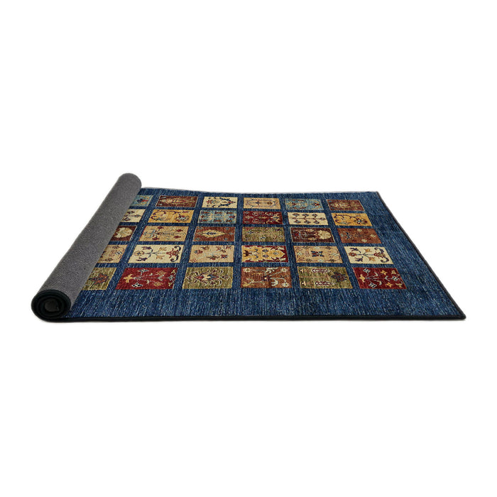 Sideview of Abstract Sage Green Modern Rug, abs648