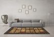 Machine Washable Abstract Brown Modern Rug in a Living Room,, wshabs648brn