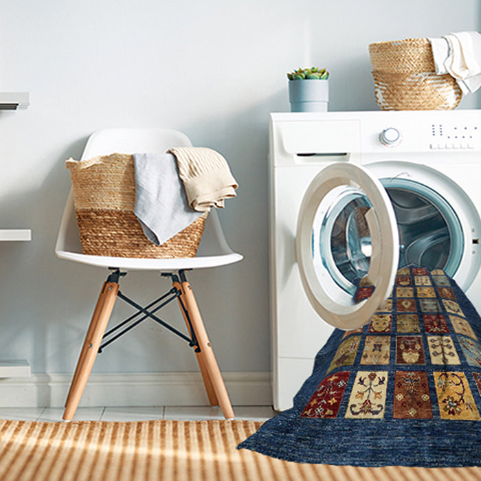 Machine Washable Abstract Sage Green Rug in a Washing Machine, wshabs648