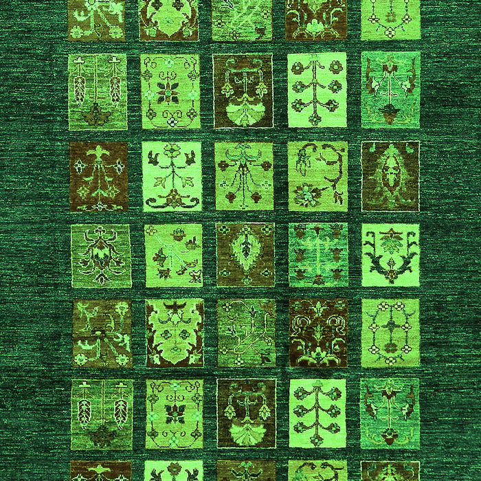 Machine Washable Abstract Green Modern Area Rugs, wshabs648grn