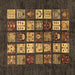 Square Machine Washable Abstract Brown Modern Rug, wshabs648brn