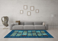 Machine Washable Abstract Light Blue Modern Rug, wshabs648lblu