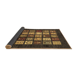 Sideview of Abstract Brown Modern Rug, abs648brn