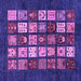 Square Machine Washable Abstract Purple Modern Area Rugs, wshabs648pur