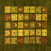 Square Abstract Yellow Modern Rug, abs648yw