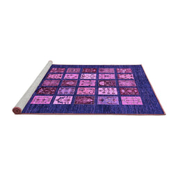 Sideview of Machine Washable Abstract Purple Modern Area Rugs, wshabs648pur