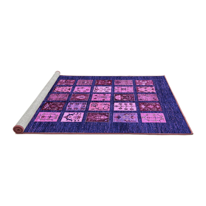 Sideview of Machine Washable Abstract Purple Modern Area Rugs, wshabs648pur