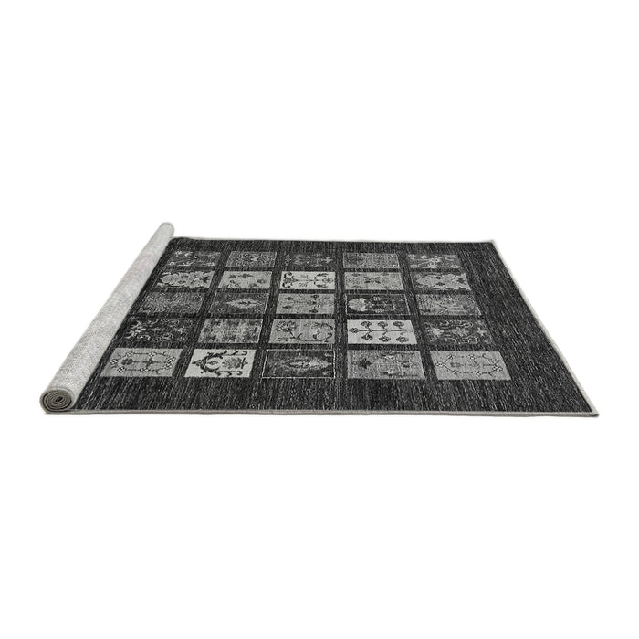 Sideview of Machine Washable Abstract Gray Modern Rug, wshabs648gry