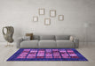 Machine Washable Abstract Purple Modern Area Rugs in a Living Room, wshabs648pur