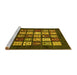 Sideview of Machine Washable Abstract Yellow Modern Rug, wshabs648yw