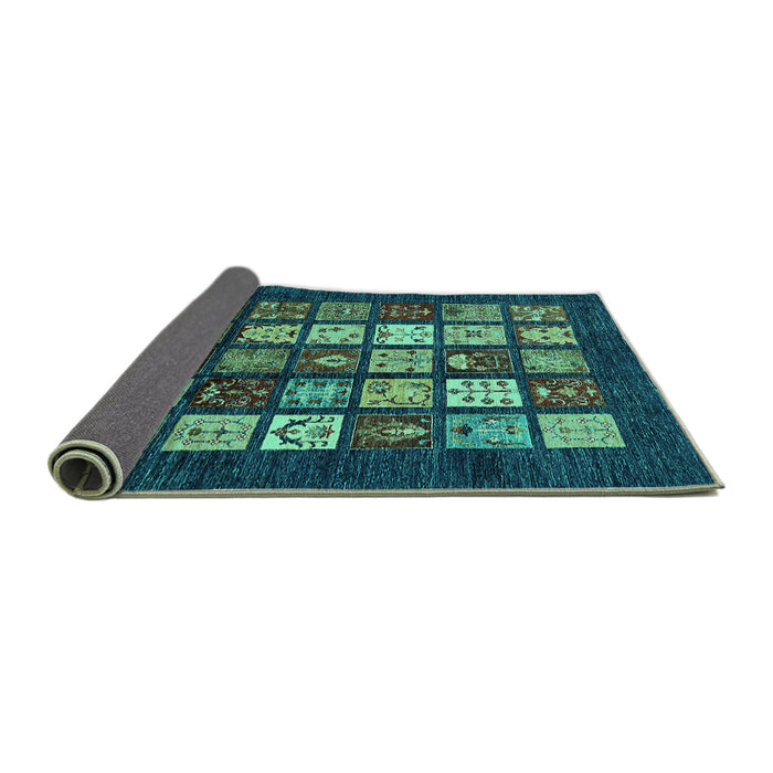 Sideview of Abstract Turquoise Modern Rug, abs648turq