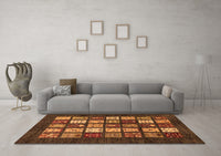 Machine Washable Abstract Orange Modern Rug, wshabs648org