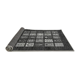 Sideview of Abstract Gray Modern Rug, abs648gry