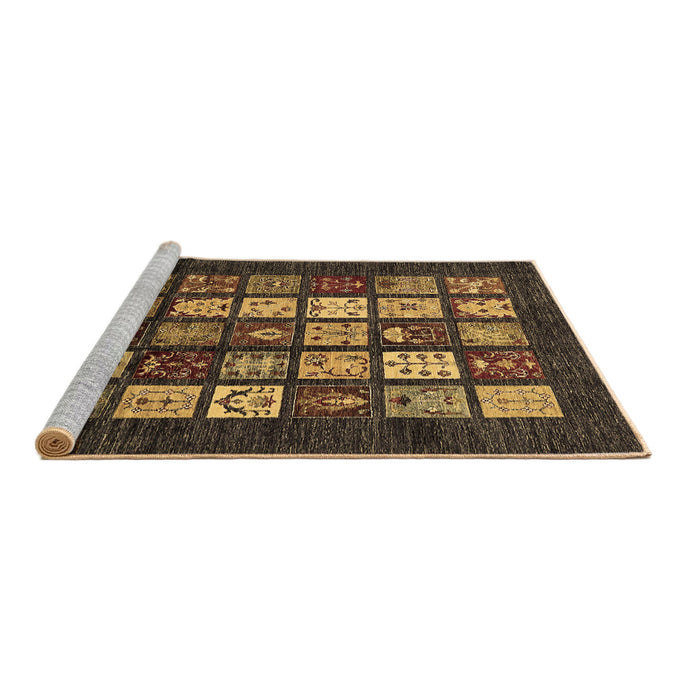 Sideview of Machine Washable Abstract Brown Modern Rug, wshabs648brn