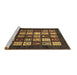 Sideview of Machine Washable Abstract Brown Modern Rug, wshabs648brn