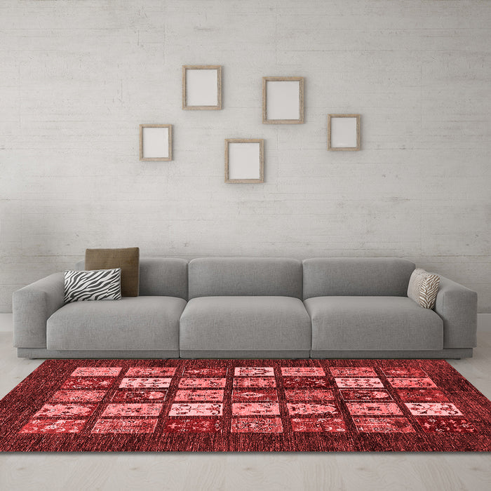 Modern Red Washable Rugs