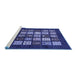 Sideview of Machine Washable Abstract Blue Modern Rug, wshabs648blu