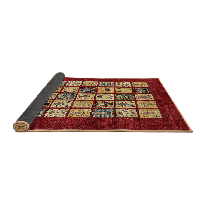 Sideview of Abstract Red Modern Rug, abs649