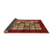 Sideview of Abstract Red Modern Rug, abs649