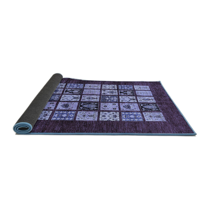 Sideview of Abstract Blue Modern Rug, abs649blu