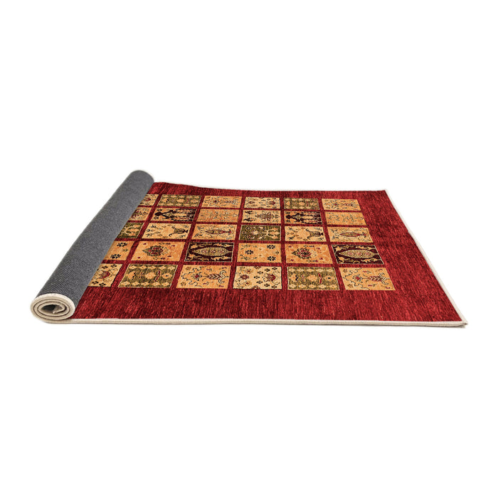 Sideview of Abstract Orange Modern Rug, abs649org