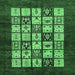 Square Abstract Emerald Green Modern Rug, abs649emgrn