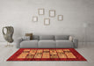 Machine Washable Abstract Orange Modern Area Rugs in a Living Room, wshabs649org