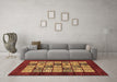 Machine Washable Abstract Brown Modern Rug in a Living Room,, wshabs649brn