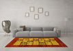 Machine Washable Abstract Yellow Modern Rug in a Living Room, wshabs649yw