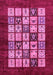 Machine Washable Abstract Pink Modern Rug, wshabs649pnk