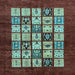 Square Machine Washable Abstract Light Blue Modern Rug, wshabs649lblu