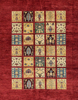 Abstract Red Modern Rug, abs649