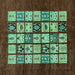 Square Machine Washable Abstract Turquoise Modern Area Rugs, wshabs649turq