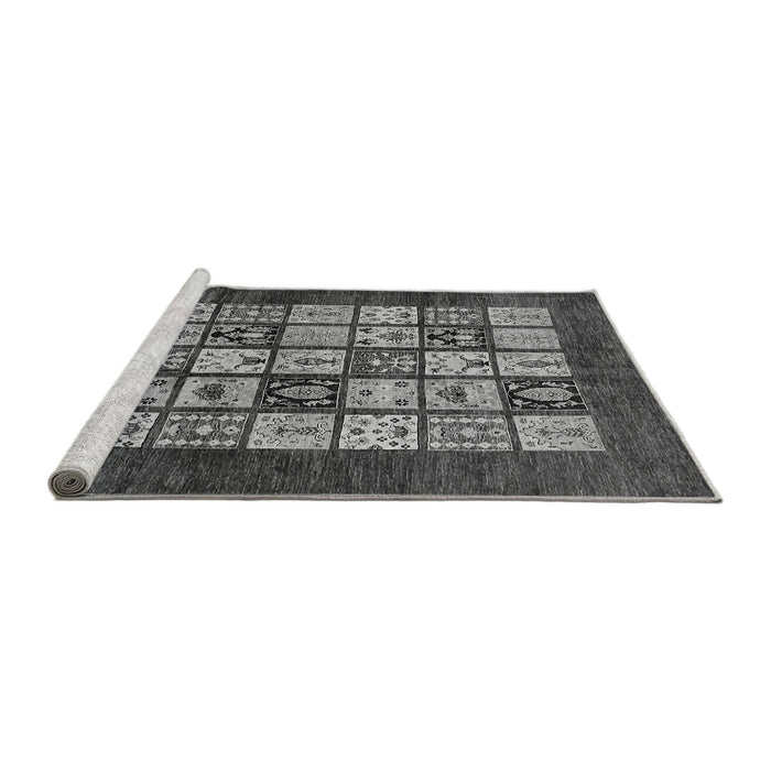 Sideview of Machine Washable Abstract Gray Modern Rug, wshabs649gry