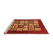 Sideview of Machine Washable Abstract Orange Modern Area Rugs, wshabs649org