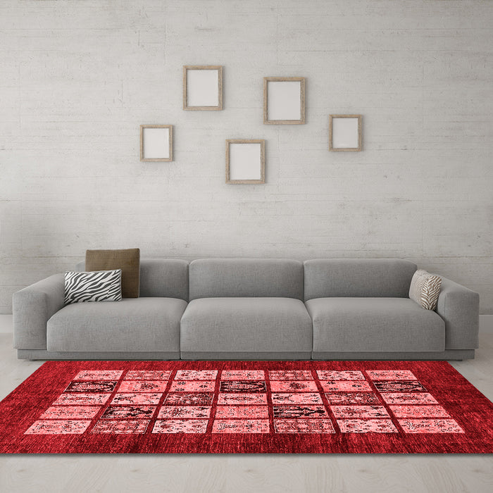 Modern Red Washable Rugs