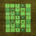 Square Machine Washable Abstract Green Modern Area Rugs, wshabs649grn