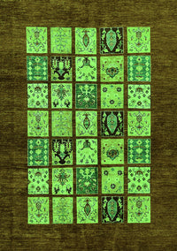 Abstract Green Modern Rug, abs649grn