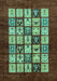 Machine Washable Abstract Turquoise Modern Area Rugs, wshabs649turq