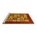 Sideview of Machine Washable Abstract Yellow Modern Rug, wshabs649yw