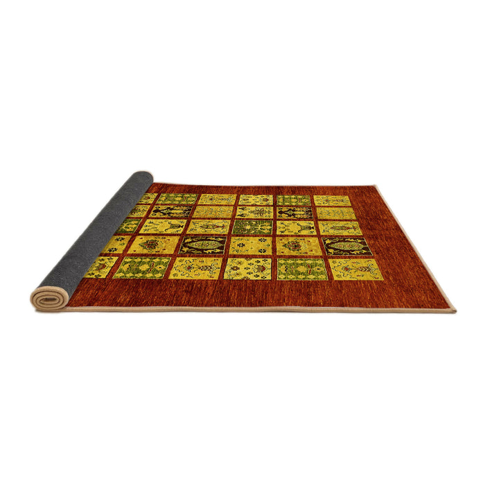 Sideview of Abstract Yellow Modern Rug, abs649yw