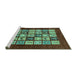 Sideview of Machine Washable Abstract Turquoise Modern Area Rugs, wshabs649turq