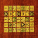 Square Abstract Yellow Modern Rug, abs649yw