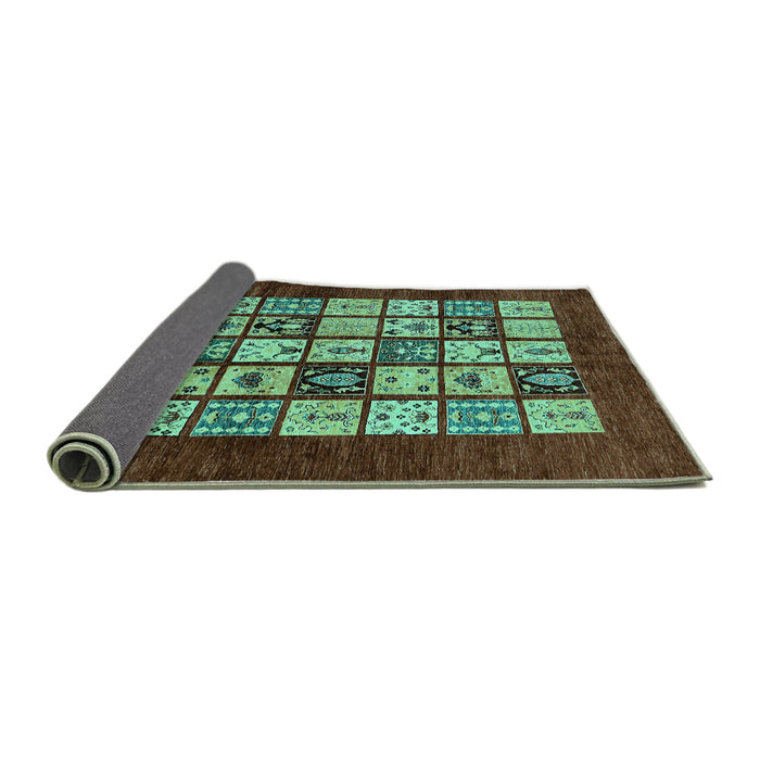 Sideview of Abstract Turquoise Modern Rug, abs649turq