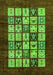 Machine Washable Abstract Green Modern Area Rugs, wshabs649grn