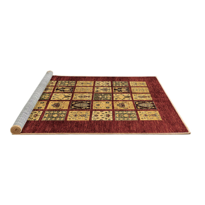 Sideview of Machine Washable Abstract Brown Modern Rug, wshabs649brn