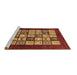 Sideview of Machine Washable Abstract Brown Modern Rug, wshabs649brn