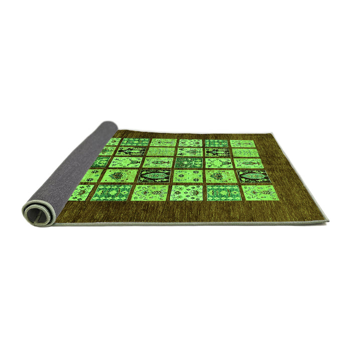 Sideview of Abstract Green Modern Rug, abs649grn