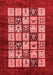 Abstract Red Modern Area Rugs